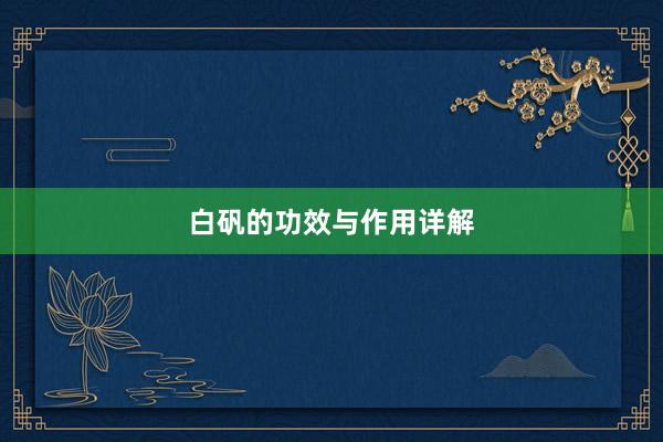 白矾的功效与作用详解